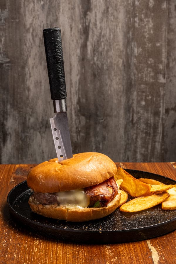 la mejor burguer de wagyu en el Ginlab de Boiro