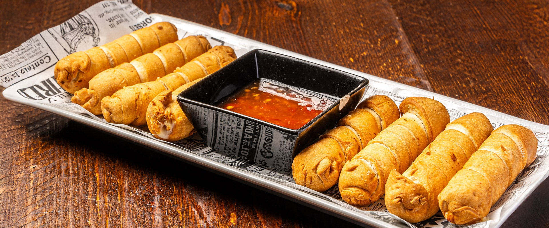 tequeños con salsa Ginlab