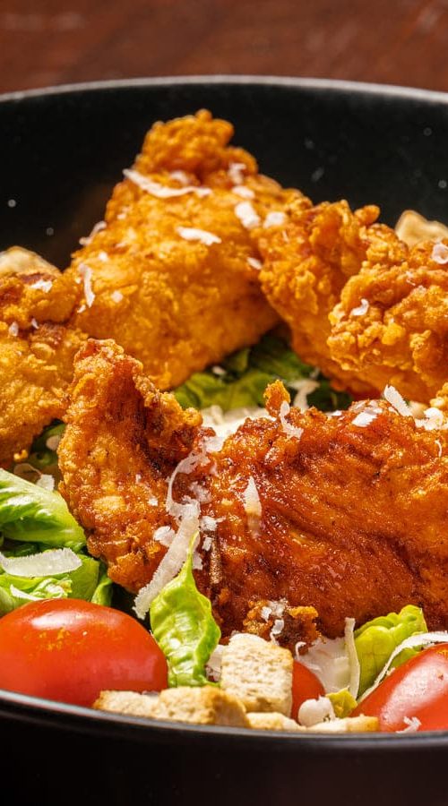 ensaladas con pollo estilo cesar del Ginlab